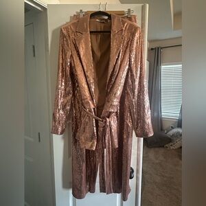 INC International Concepts Rose Gold Sequin Blazer
